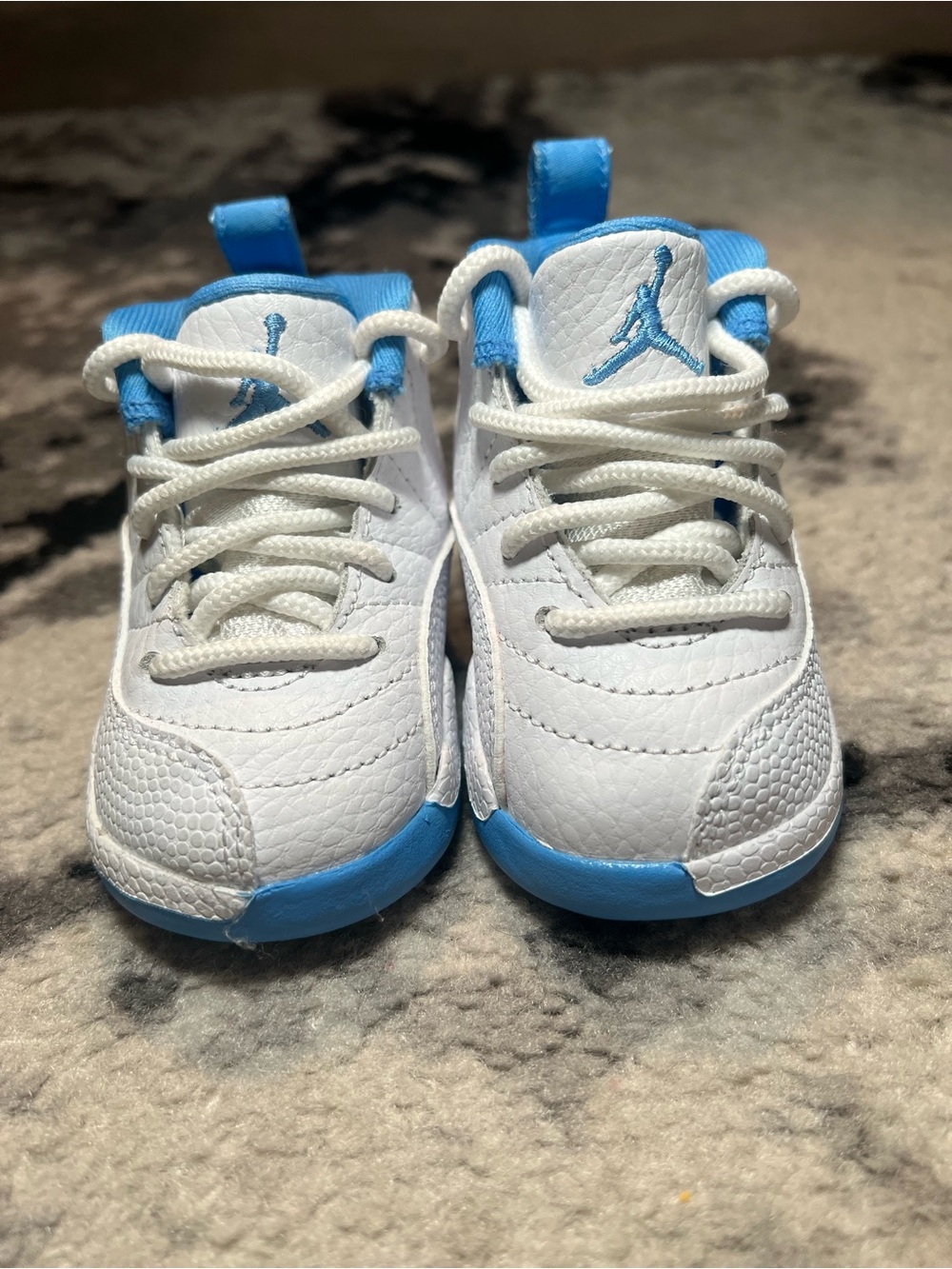 Jordan Kids White and Light Blue Sneakers